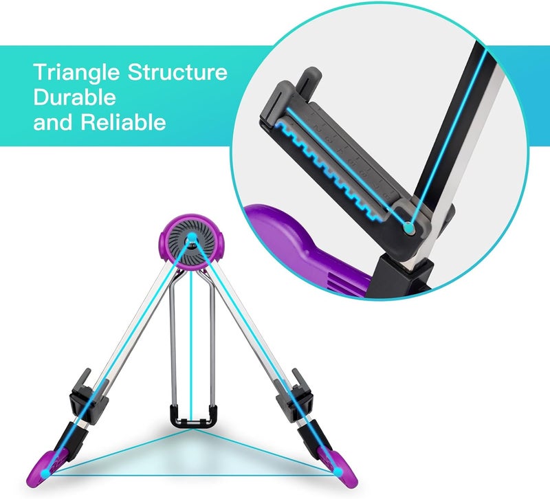 Guitto Guitar Stand - Electric and Acoustic, Floor Standing Holder for Guitars, Bass, Banjo, Cello - Portable, Foldable, and Small A-Frame Design GGS-03 - Image 2